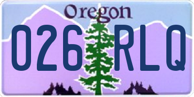 OR license plate 026RLQ