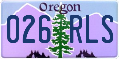 OR license plate 026RLS