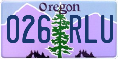 OR license plate 026RLU