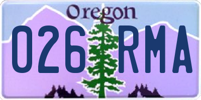 OR license plate 026RMA