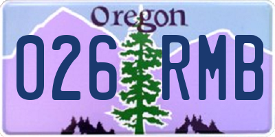 OR license plate 026RMB