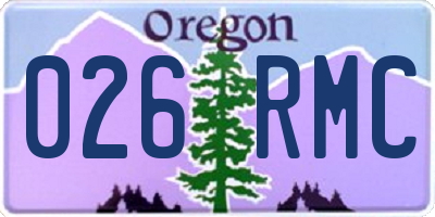 OR license plate 026RMC