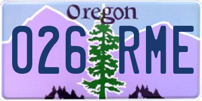 OR license plate 026RME