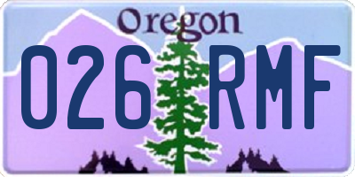 OR license plate 026RMF