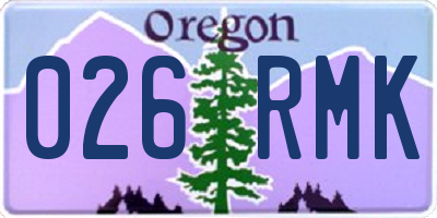 OR license plate 026RMK