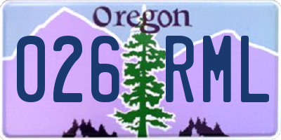 OR license plate 026RML