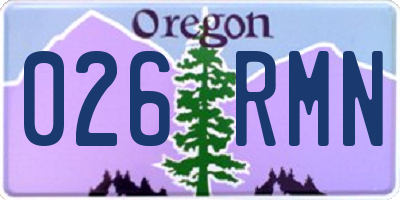 OR license plate 026RMN