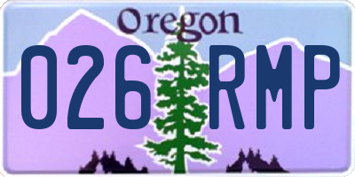 OR license plate 026RMP
