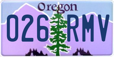 OR license plate 026RMV
