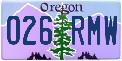 OR license plate 026RMW