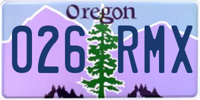 OR license plate 026RMX