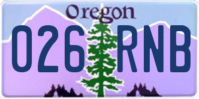 OR license plate 026RNB