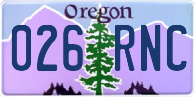 OR license plate 026RNC