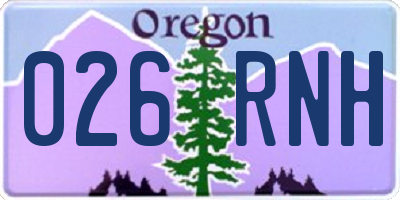 OR license plate 026RNH