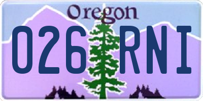OR license plate 026RNI