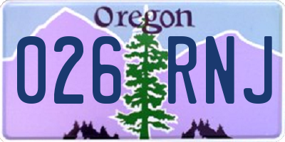 OR license plate 026RNJ