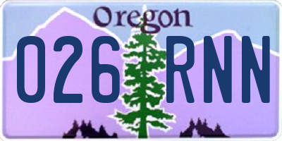 OR license plate 026RNN