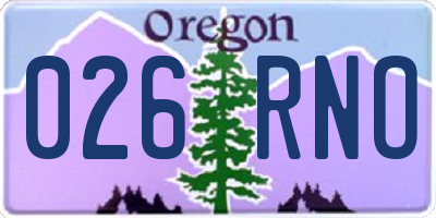 OR license plate 026RNO