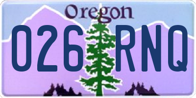 OR license plate 026RNQ
