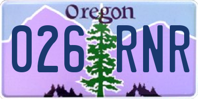 OR license plate 026RNR