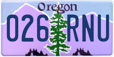 OR license plate 026RNU