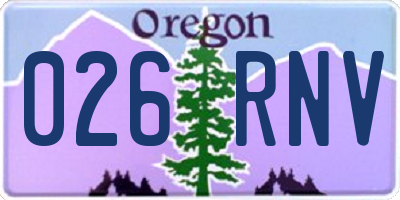 OR license plate 026RNV