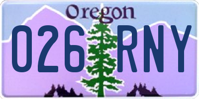 OR license plate 026RNY