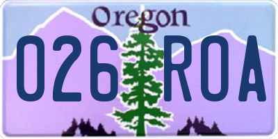 OR license plate 026ROA