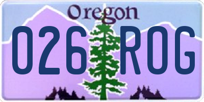 OR license plate 026ROG