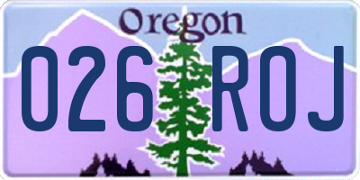 OR license plate 026ROJ