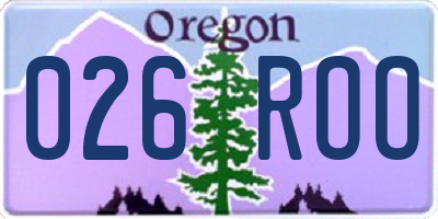 OR license plate 026ROO