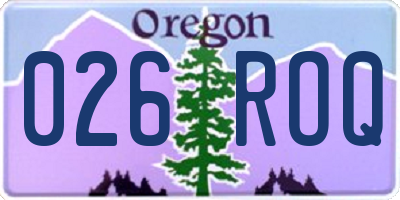 OR license plate 026ROQ