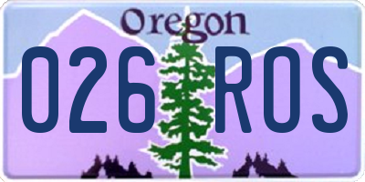 OR license plate 026ROS