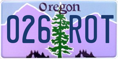 OR license plate 026ROT