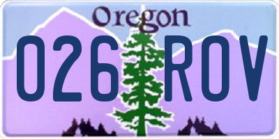 OR license plate 026ROV