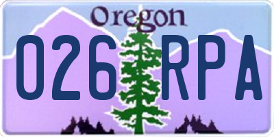 OR license plate 026RPA