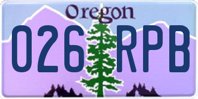 OR license plate 026RPB