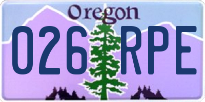 OR license plate 026RPE