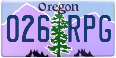 OR license plate 026RPG