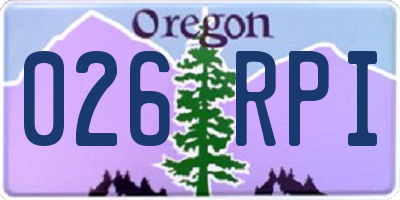 OR license plate 026RPI
