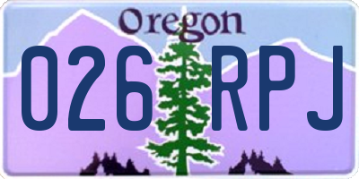 OR license plate 026RPJ