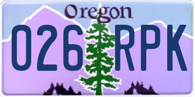 OR license plate 026RPK