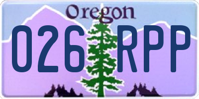 OR license plate 026RPP