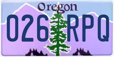 OR license plate 026RPQ