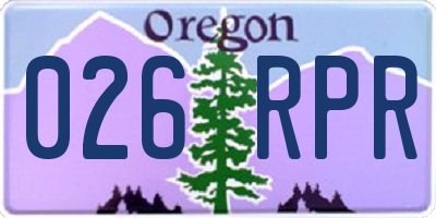 OR license plate 026RPR