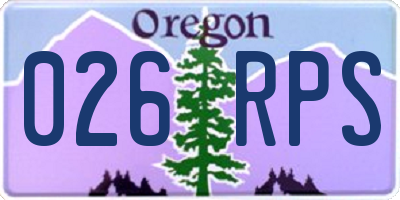 OR license plate 026RPS