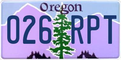 OR license plate 026RPT