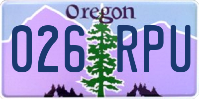 OR license plate 026RPU