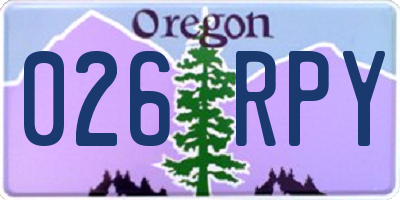 OR license plate 026RPY
