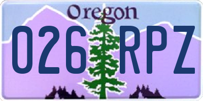 OR license plate 026RPZ
